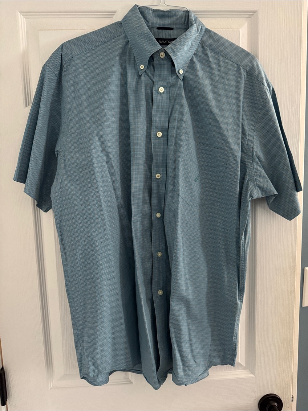 Nautica Men's Short-Sleeve Button-Down Shirt - Blue XL